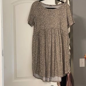 Leopard print baby doll dress